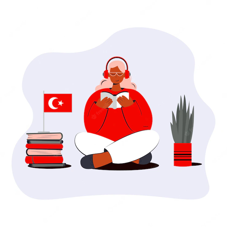 people learning turkish language vector illustration turkey distance education online learning 662695 102